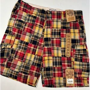 Plug men’s size 44 red patch plaid cargo‎ shorts